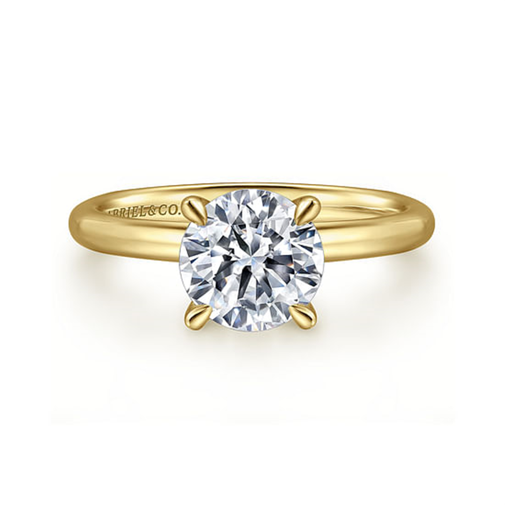Gabriel "Lark" Yellow Gold Solitare Semi-Mount