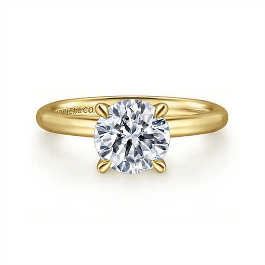 Gabriel "Lark" Yellow Gold Solitare Semi-Mount
