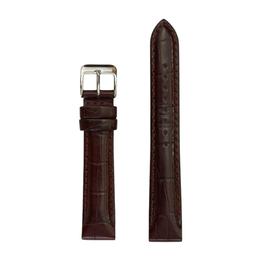 24Mm Brown Leather Watch Strap
