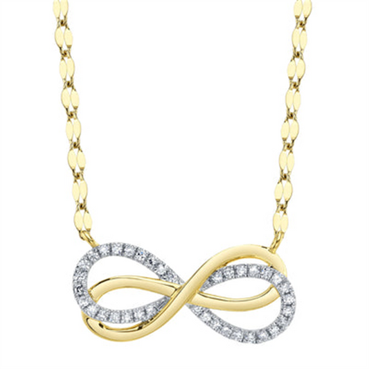 Shy Creation Diamond Double Infinity Necklace