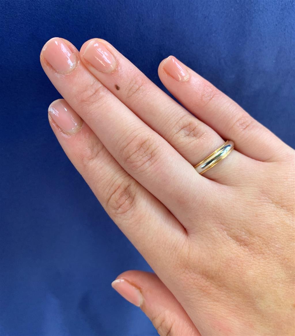 Estate18K Yellow Gold & Platinum 4Mm Band
