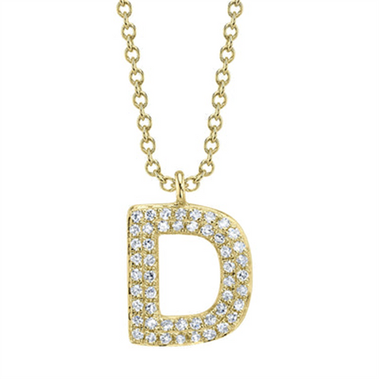 Shy Creation Diamond Pave Initial "D" Necklace