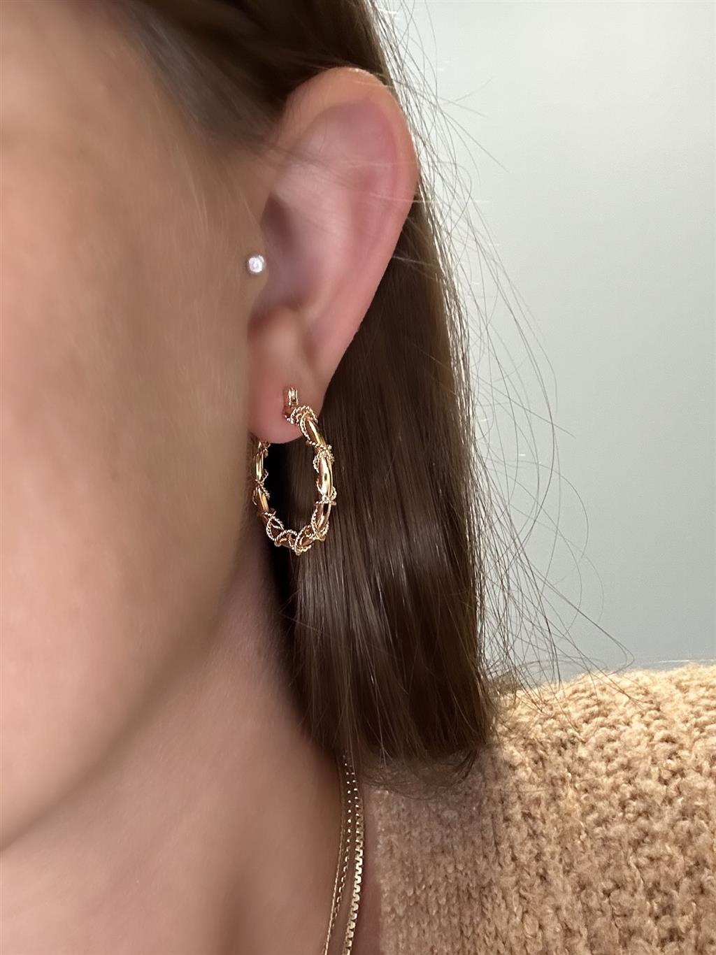 Estate 14K Twist Hoop Earrings