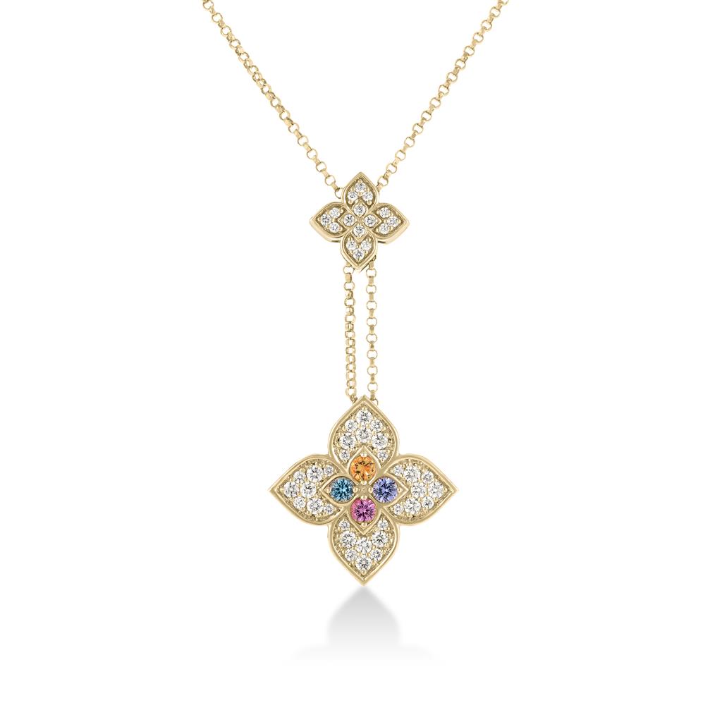 Roberto Coin Carnival Diamond & Gemstone Lariat Necklace