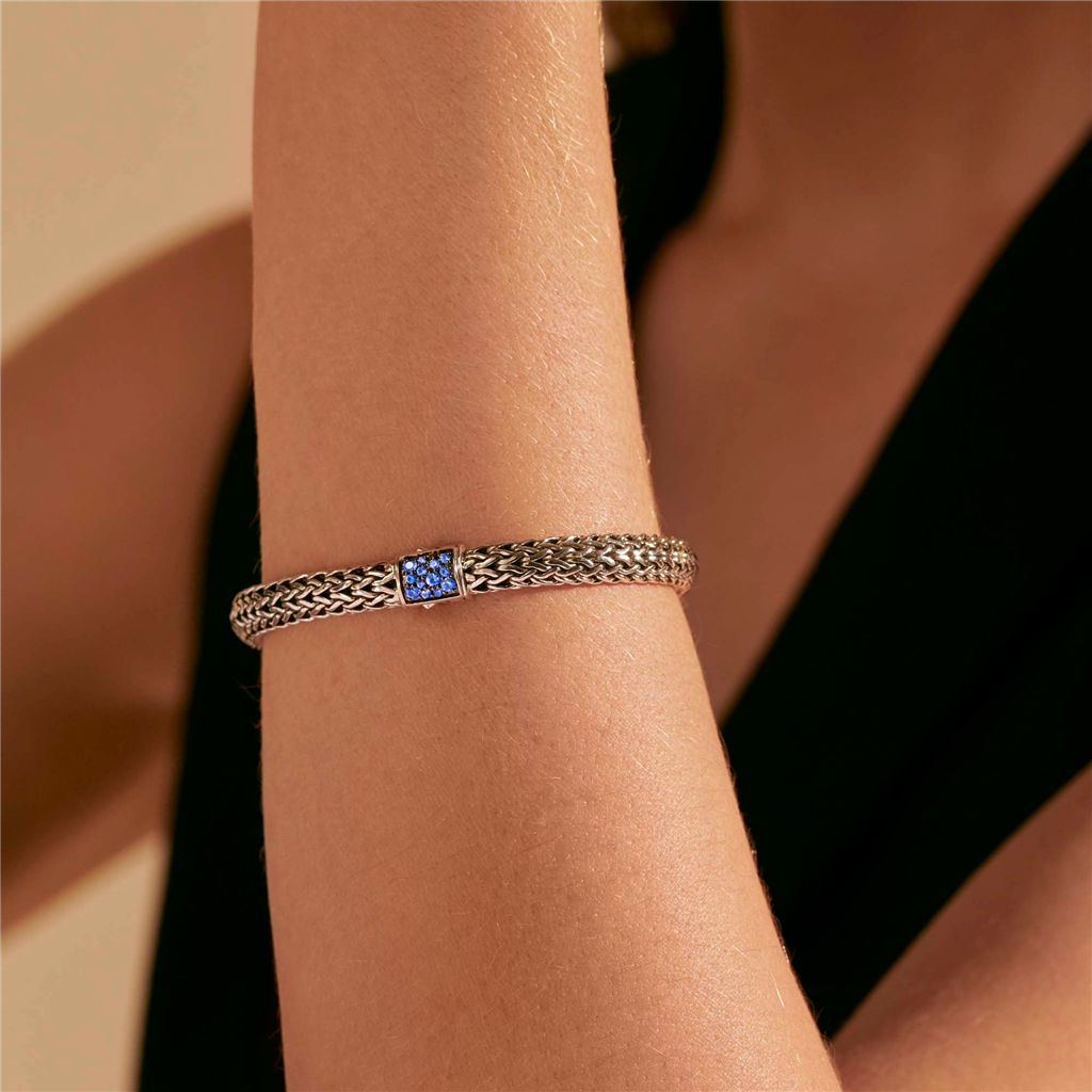 John Hardy Blue Sapphire Reversible Classic Chain Bracelet