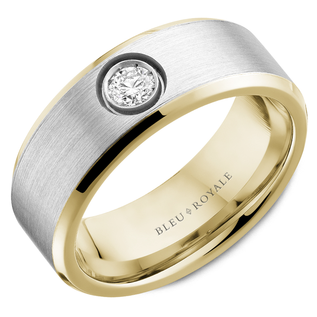 14K Gold Two-Tone Diamond Band