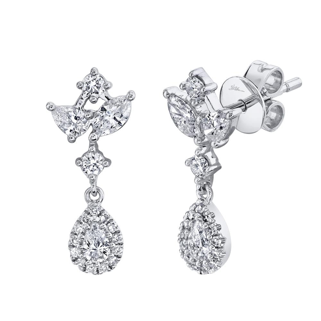 Shy 14Ky Diamond Drop Earrings