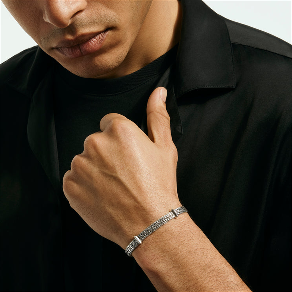 John Hardy Silver Icon Link Flat Chain Bracelet