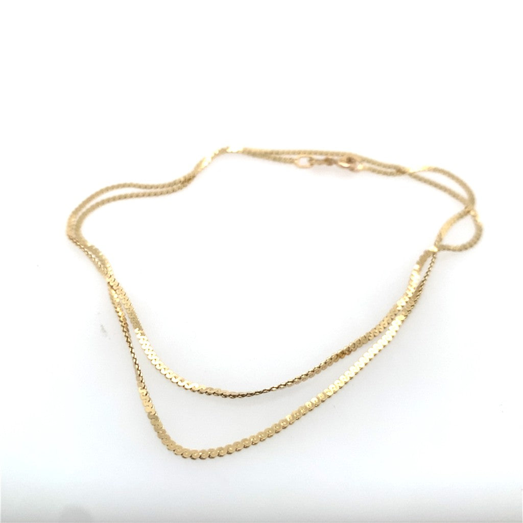 Estate 14K Yellow Gold Flat Link Chain