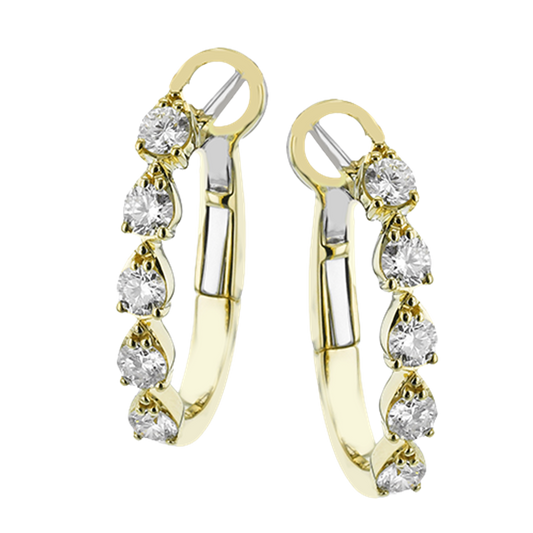 Simon G. 18Ky Diamond Oval Hoop Earrings