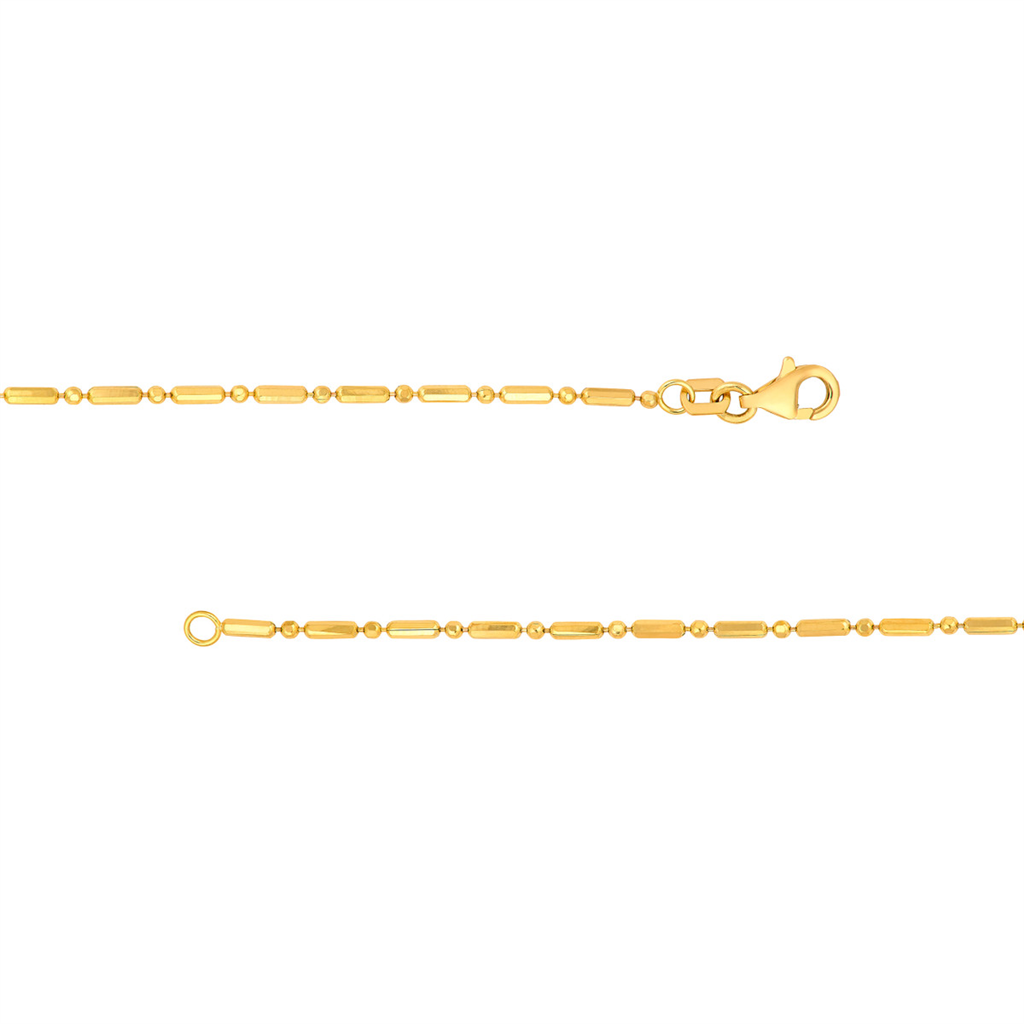 Gold 1.5Mm Bead And Long Bar Bracelet