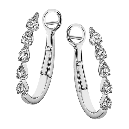 Simon G. 18Kw Diamond Oval Hoop Earrings