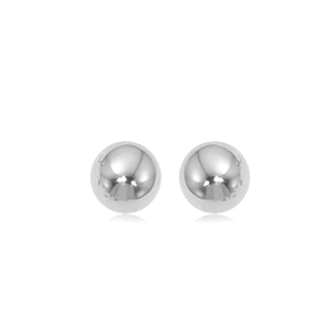 14K White Gold Ball Stud Earrings