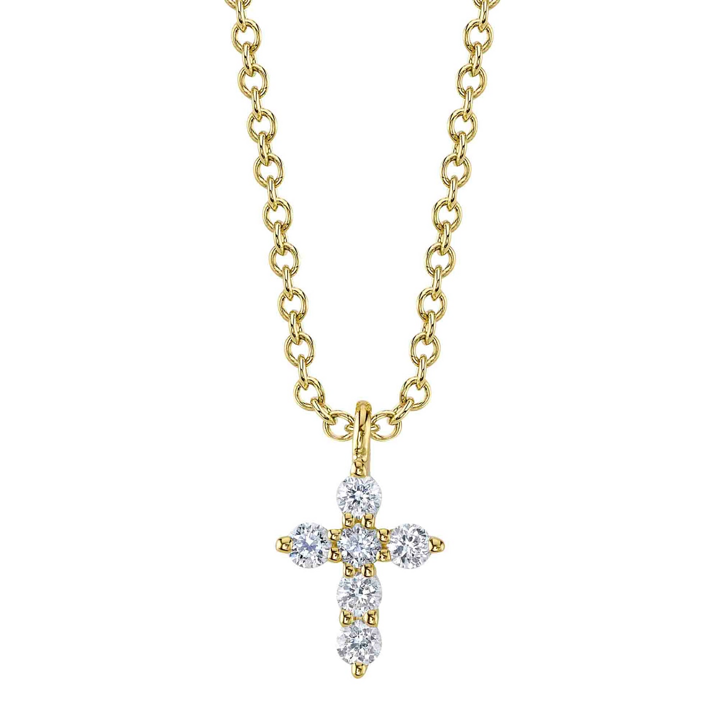 Shy 14Ky Diamond Cross Necklace