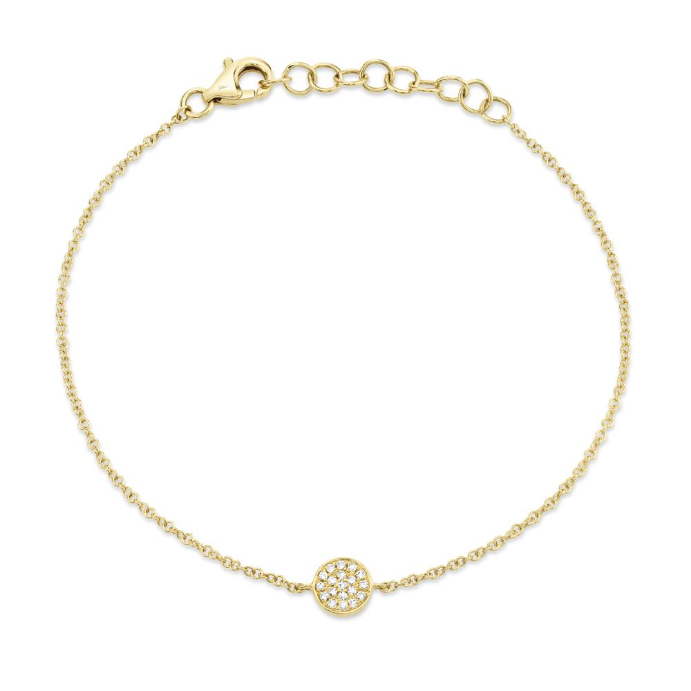 Shy 14Ky Diamond Pave Disc Bracelet