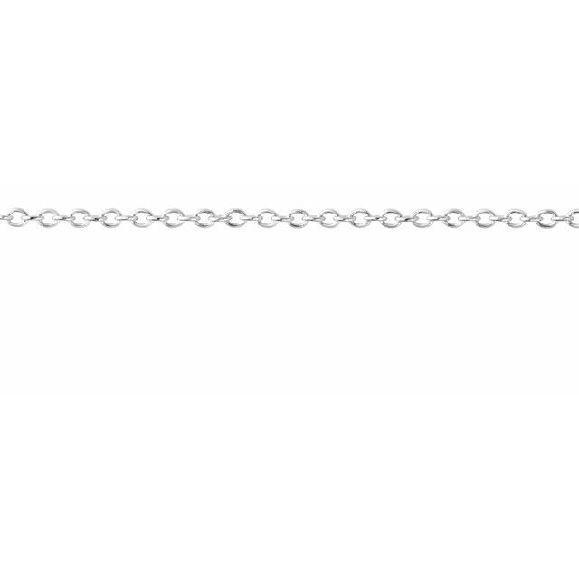 14K White Gold 0.6Mm Cable Link Diamond Cut Chain