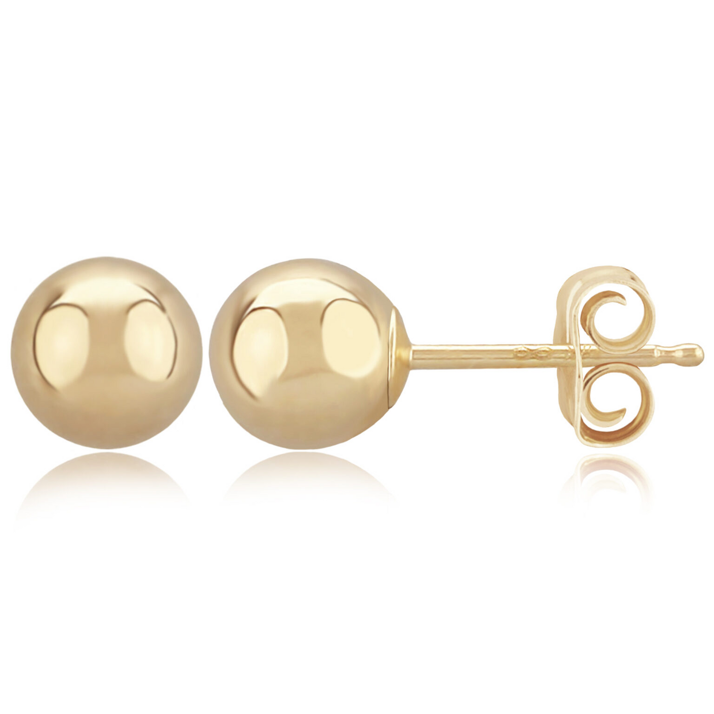 6mm Gold Ball Earrings