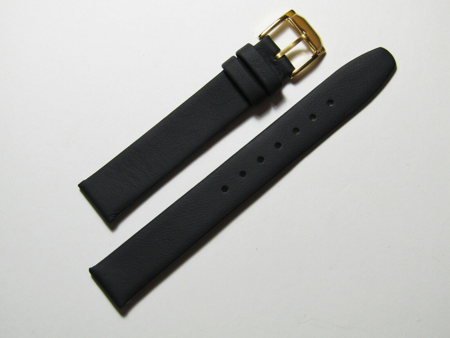 16Mm Black Glove Leather Watch Band
