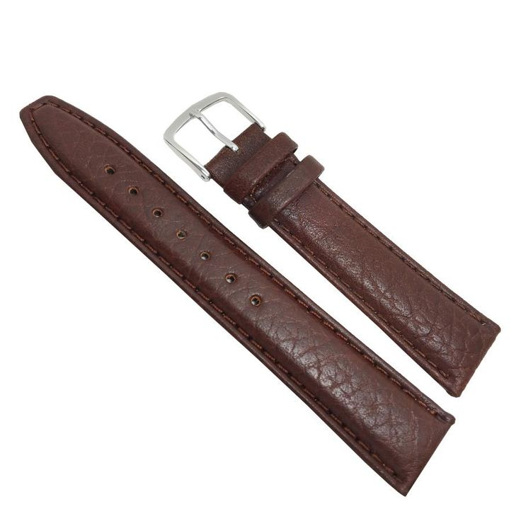 16Mm Genuine Leather Brown Watch Band