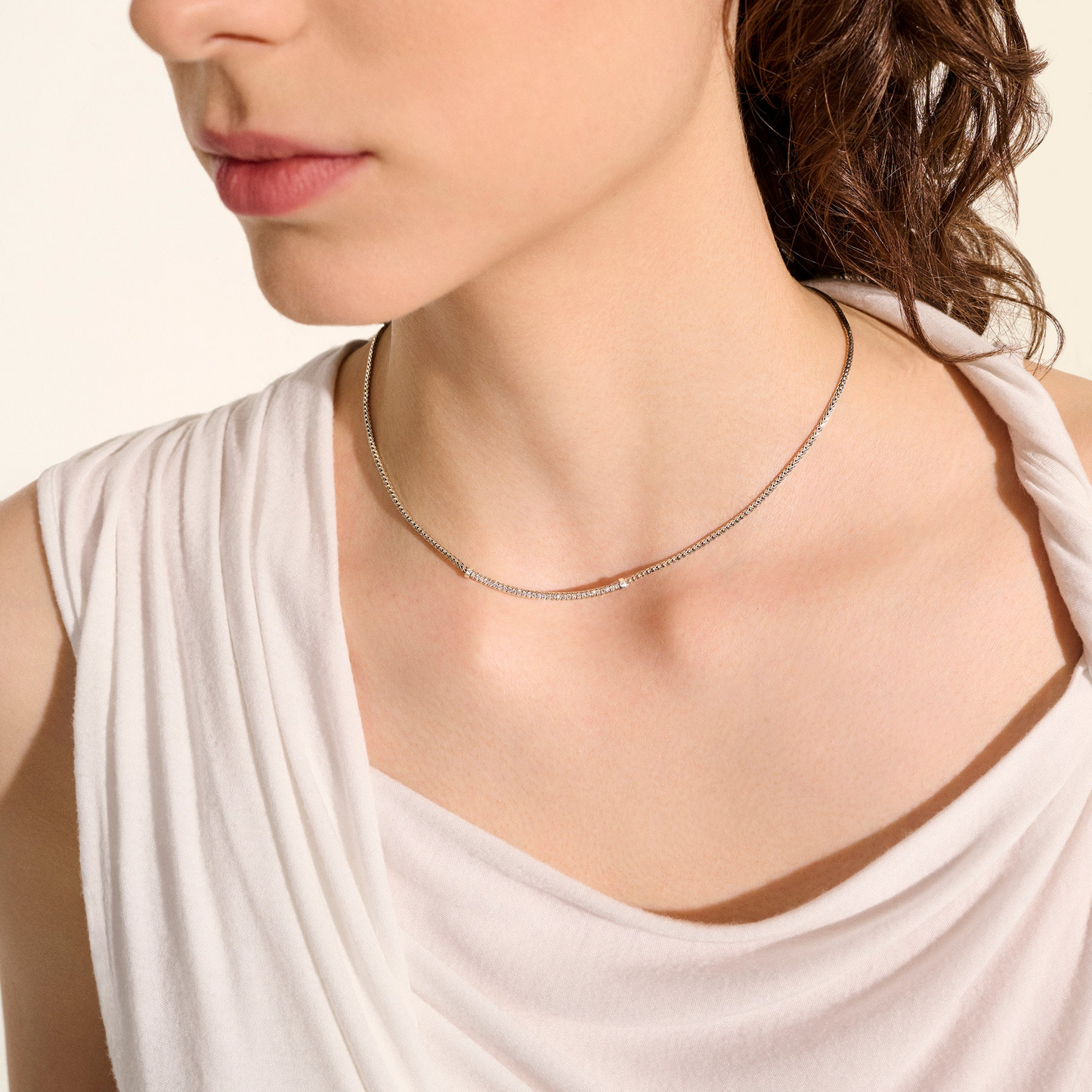 John Hardy Essential Pave Necklace