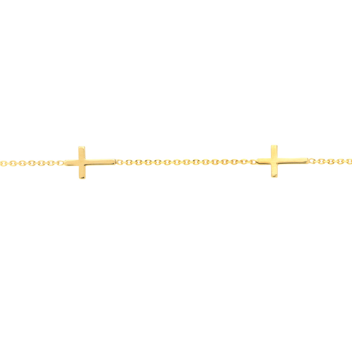 Rolland's Designs 14k 5 Station Mini Cross Bracelet