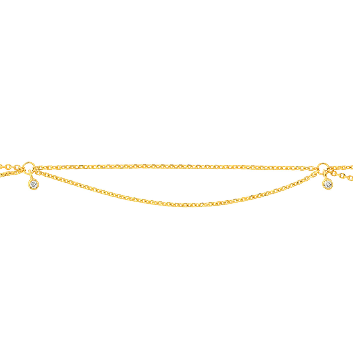 Rolland's Designs 14K Yellow Gold Diamond Anklet Bracelet
