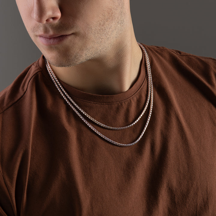 Desmos Sterling Silver Diamond Cut Necklace