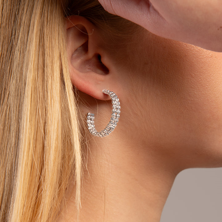 Desmos Sterling Silver Hoop Earrings