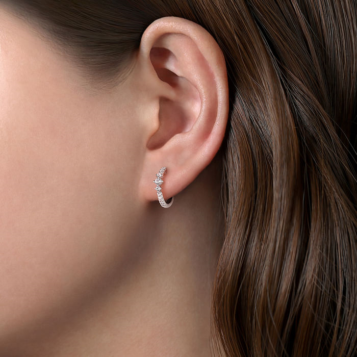 Gabriel 14Kw Diamond Huggie Earrings