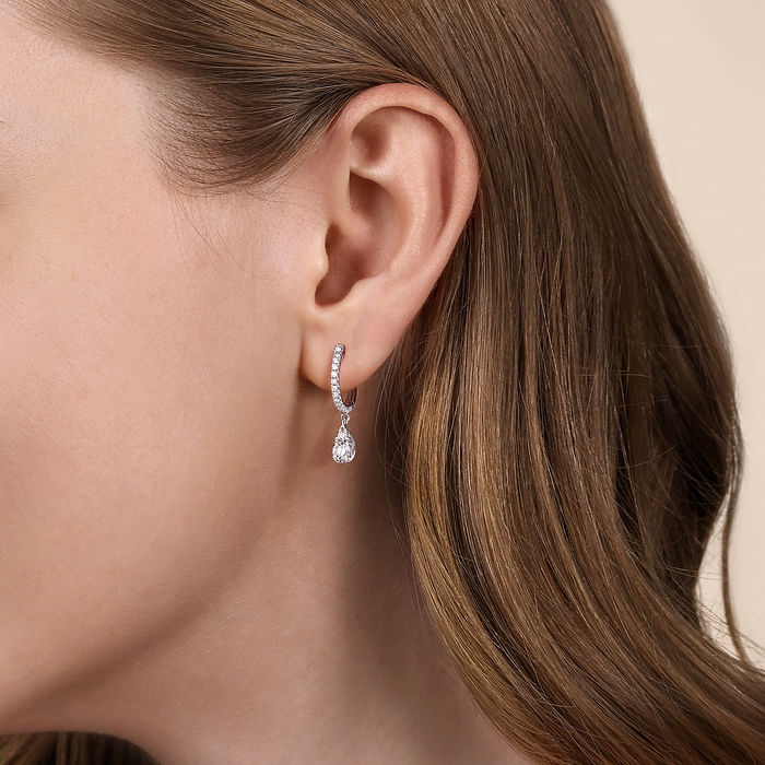 Gabriel Diamond Huggie Drop Earrings