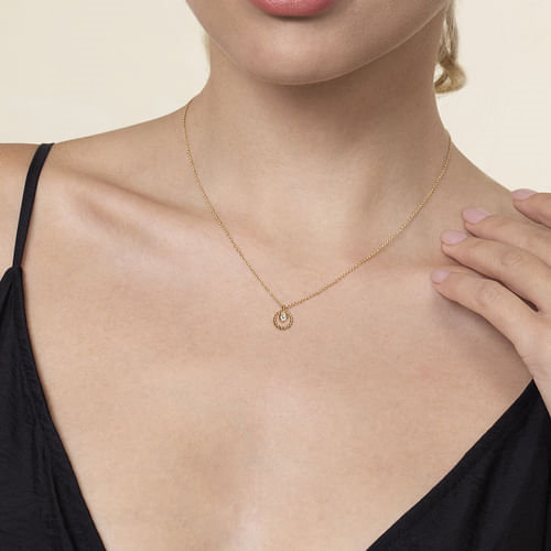 Gabriel Bujukan and White Sapphire Pendant Necklace
