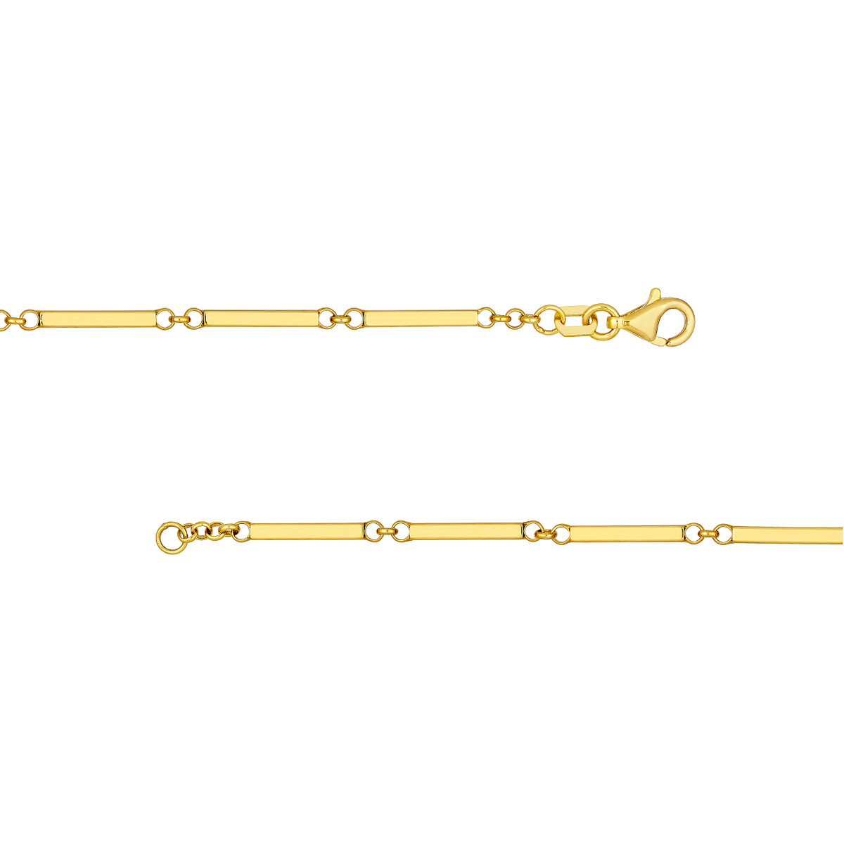 Gold Rectangle Bar Station Bracelet