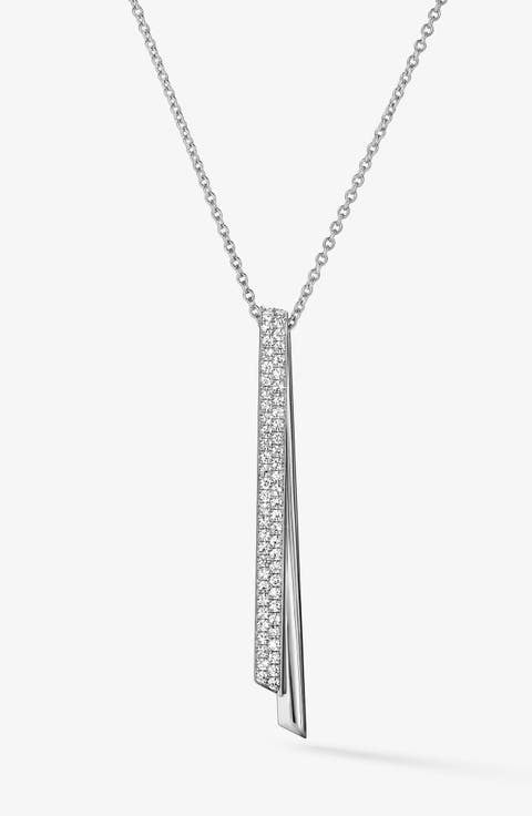 Hearts On Fire 18Kw Inside Out Diamond Flip Drop Pendant Adj 0.46Cts