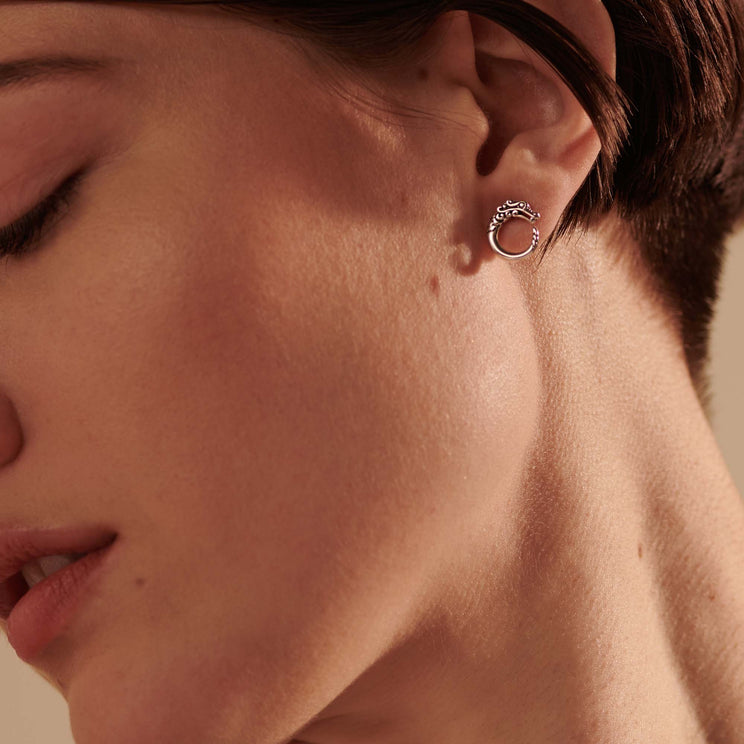 John Hardy Silver Naga Stud Earrings