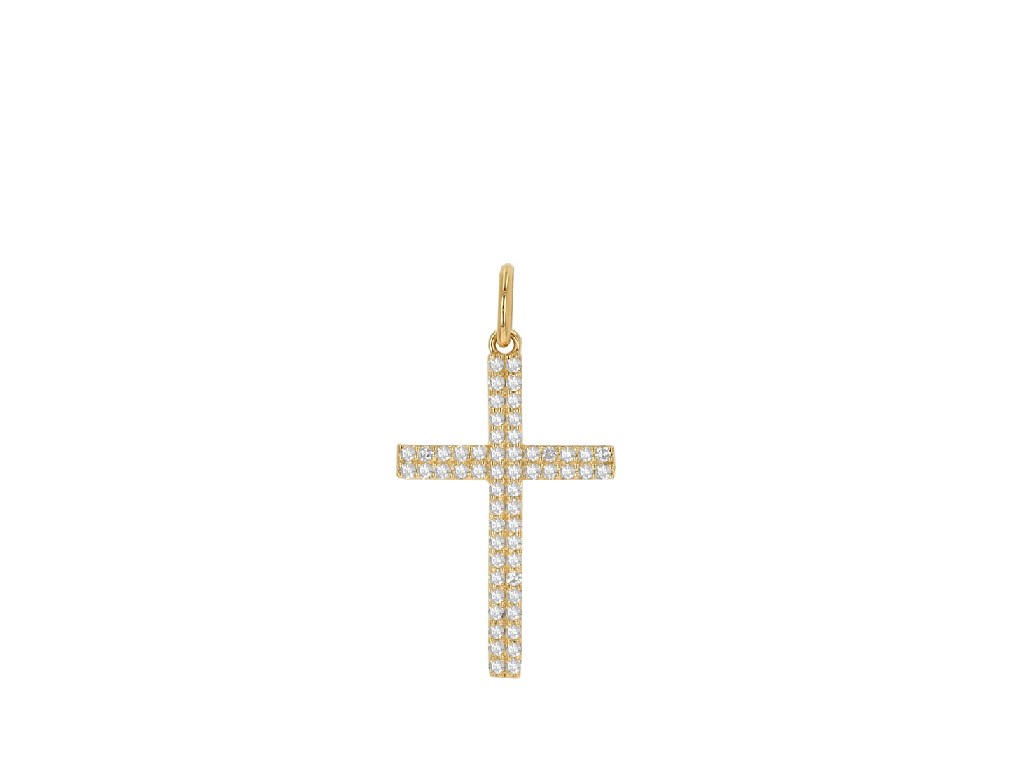 Rolland's Designs Double Row Diamond Pave Cross Charm