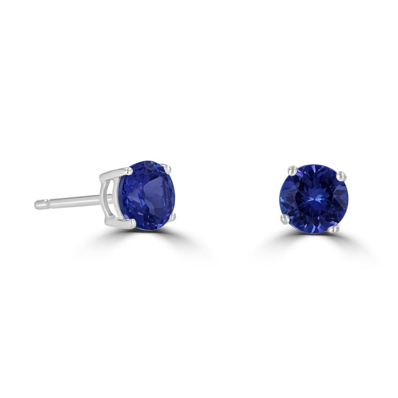 14K White Gold Tanzanite Stud Earrings