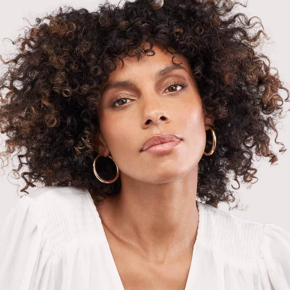 Rolland's Design Gold Round Tube Polished Hoop Earrings