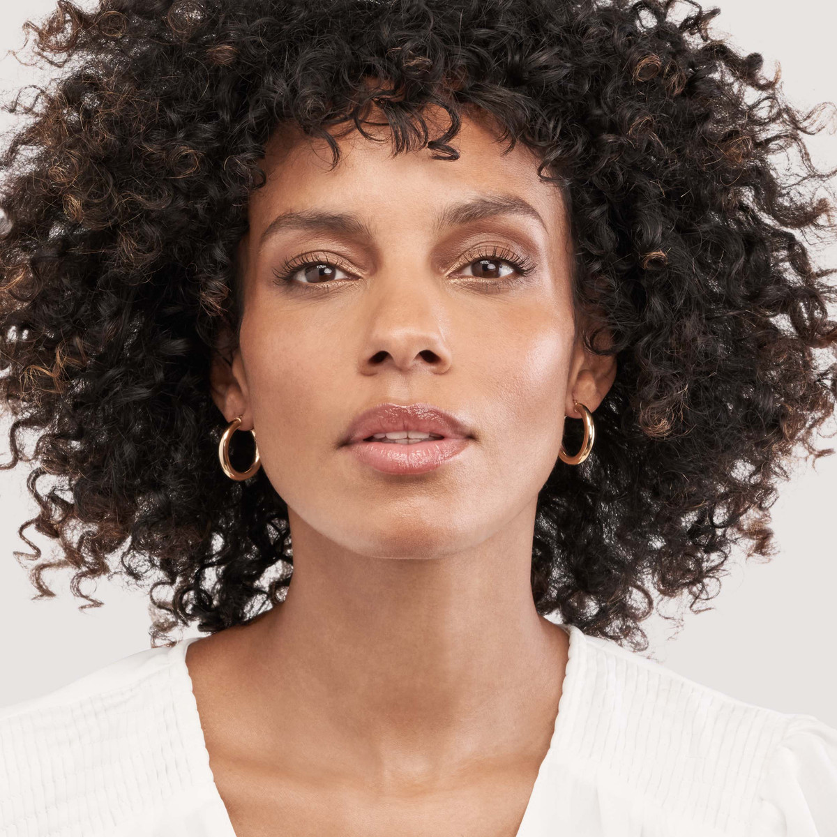 Rolland's Design Gold Round Tube Polished Hoop Earrings