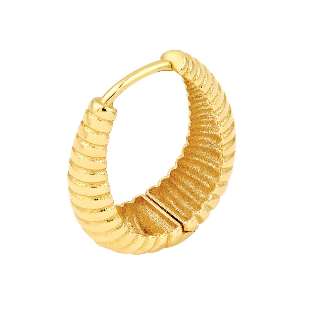 Rolland's Design Gold Graduated Shrimp Oval Hoop Earrings