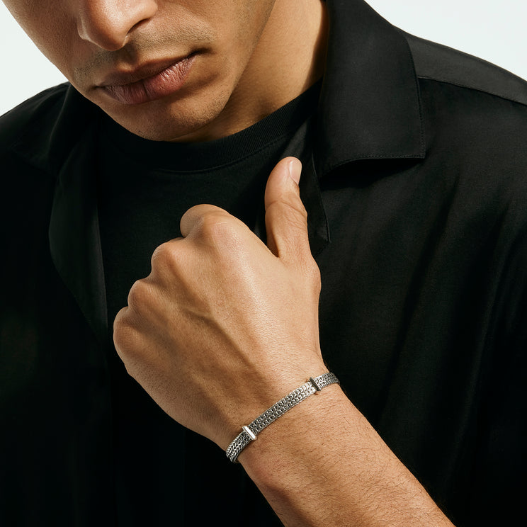 John Hardy Silver Icon Link Flat Chain Bracelet