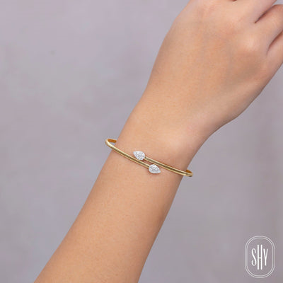 Shy Creation Diamond Pave Station Bypass Bangle
