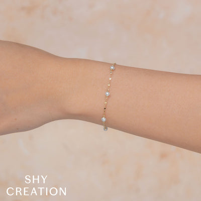 Shy Creation Cultured People Sparkle Chain Bracelet