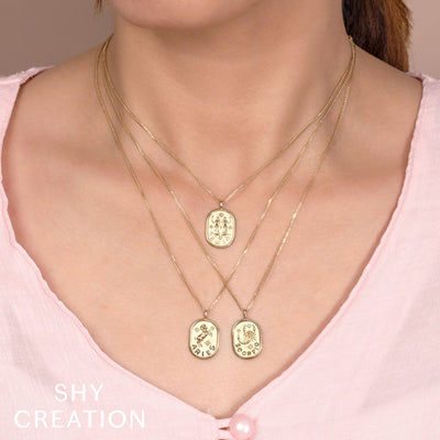 Shy Creation Diamond Libra Zodiac Necklace