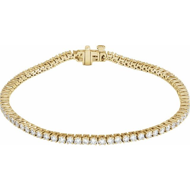 14K Yellow Gold Diamond Tennis Bracelet