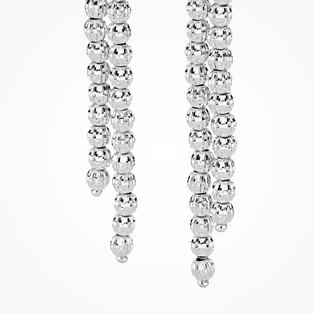 Desmos Sterling Silver 3 Row Crystal Drop Earrings