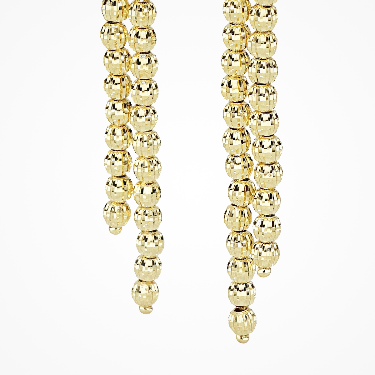 Desmos Sterling Silver Yellow Gold Plated 3 Row Crystal Drop Earrings