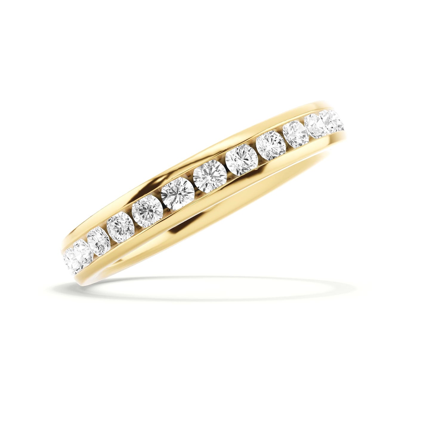 14K Yellow Gold Diamond Channel Band