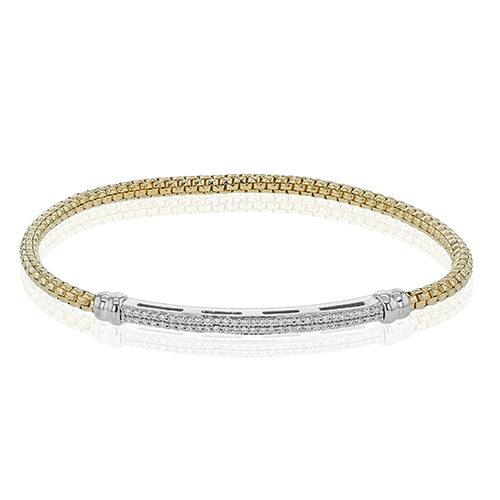 Simon G 18K Two-Tone Diamond Bar Flex Bracelet