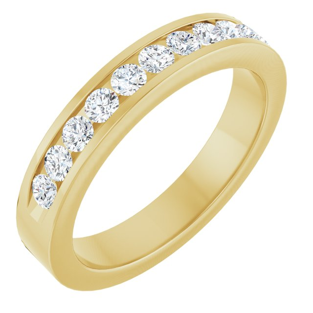 14K Yellow Gold Diamonds Forever Channel Set Diamond Band