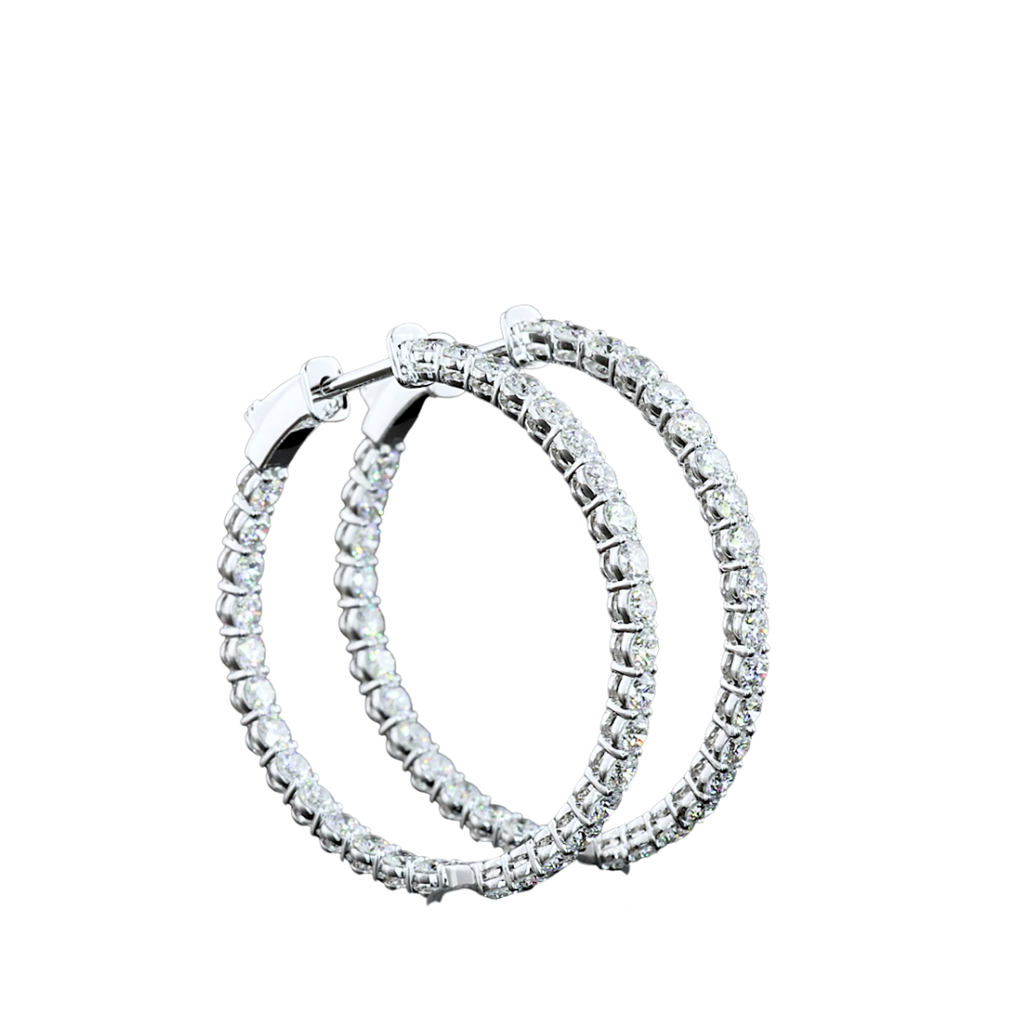 Rolland's Designs Lab Diamond In & Out Hoops -2.09cts